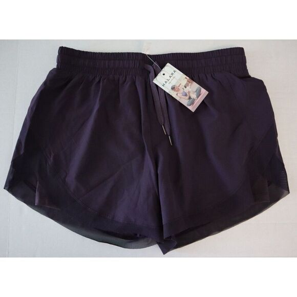 Halara Women's Sz L Purple Play It My Way Drawstring Contrast Mesh 2-in-1 Shorts - Picture 1 of 10